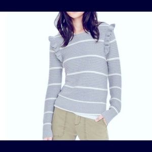 Banana Republic Striped Ruffle Sleeve Sweater
